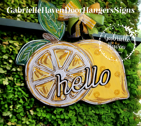 Lemon Door Hanger, 3D Hello