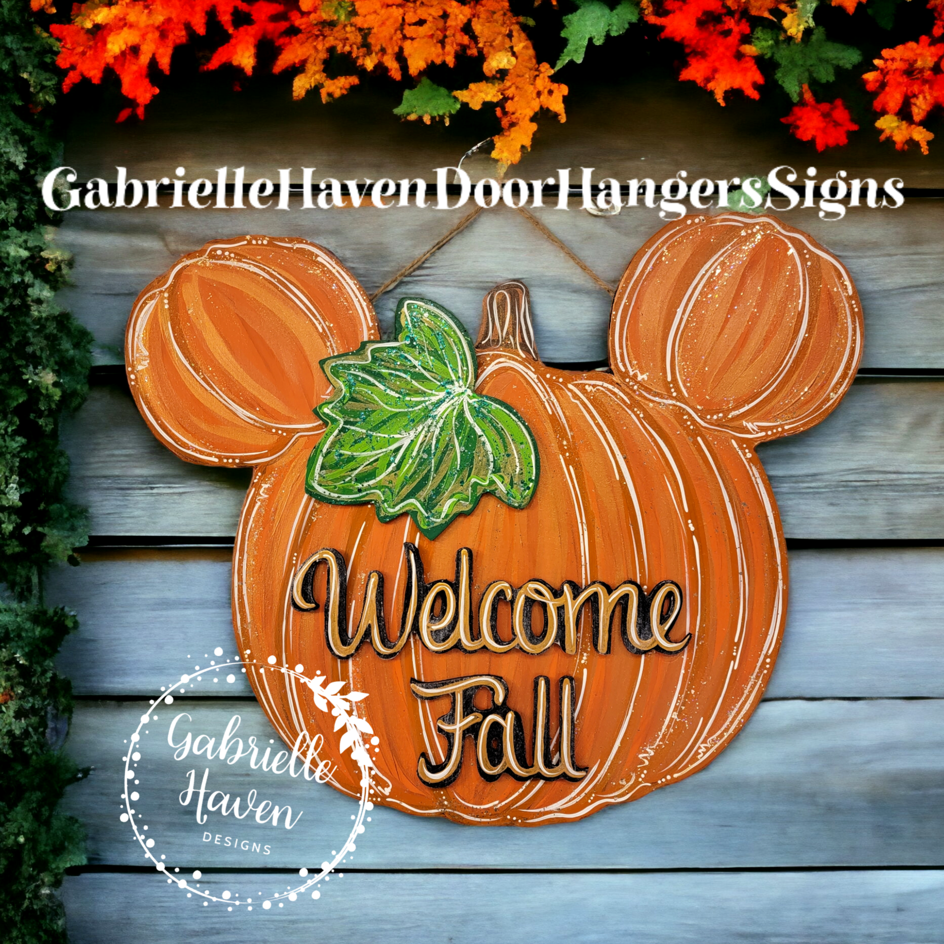 Mickey Welcome Fall Pumpkin - SHIPS IN 2 WEEKS OR LESS