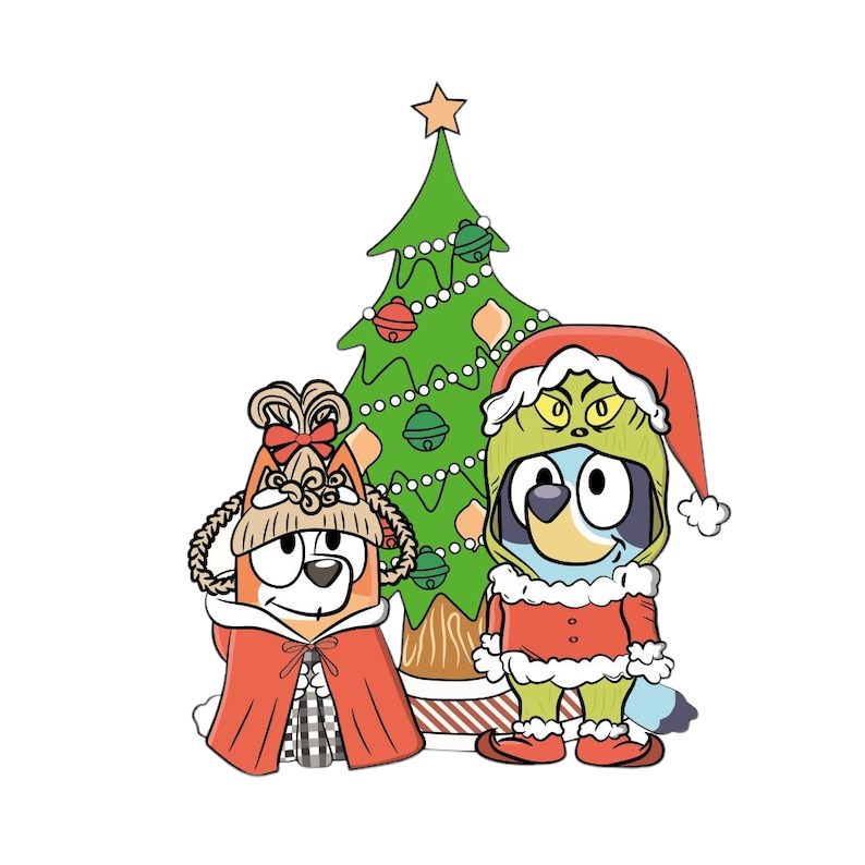 Bluey and Bingo Christmas Grinch & Cindy