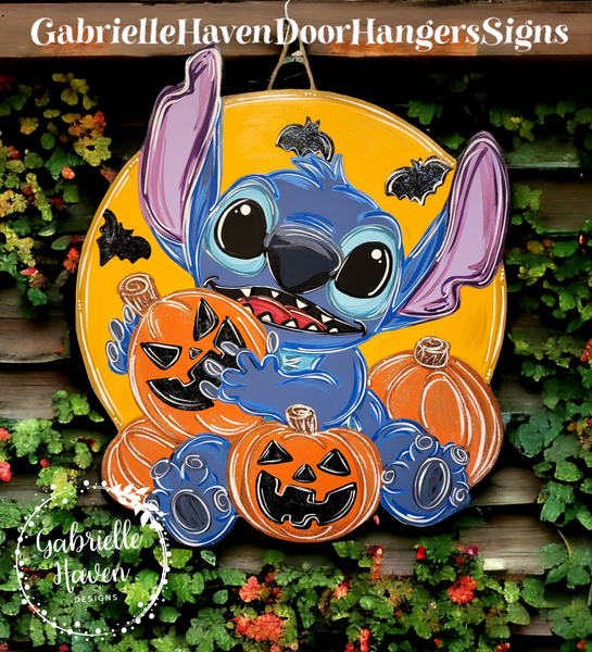 Halloween Stitch Pumpkins & Full Moon