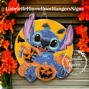 Halloween Stitch Pumpkins & Full Moon