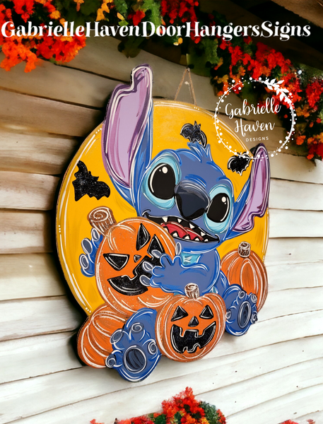 Halloween Stitch Pumpkins & Full Moon