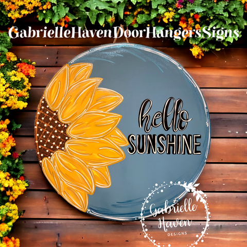 Sunflower, Hello Sunshine, Round Design, 22"