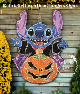 Stitch Vampire with Jack O Lantern