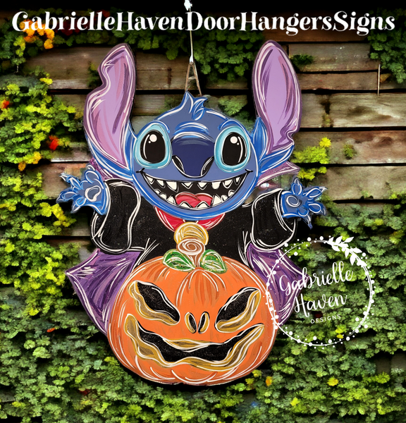 Stitch Vampire with Jack O Lantern