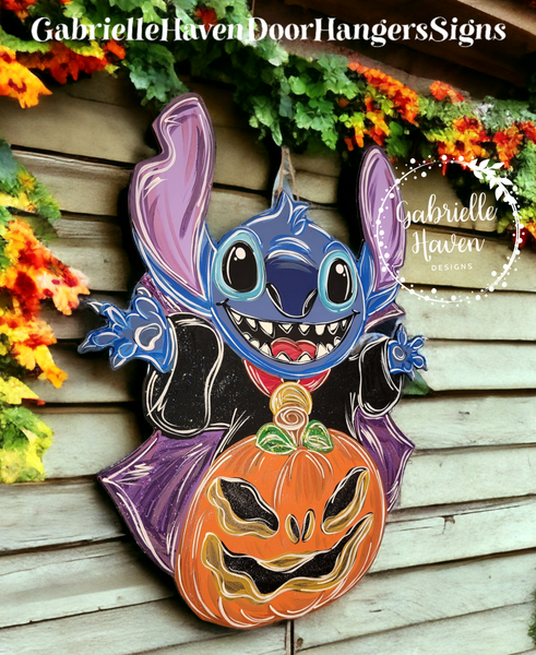 Stitch Vampire with Jack O Lantern