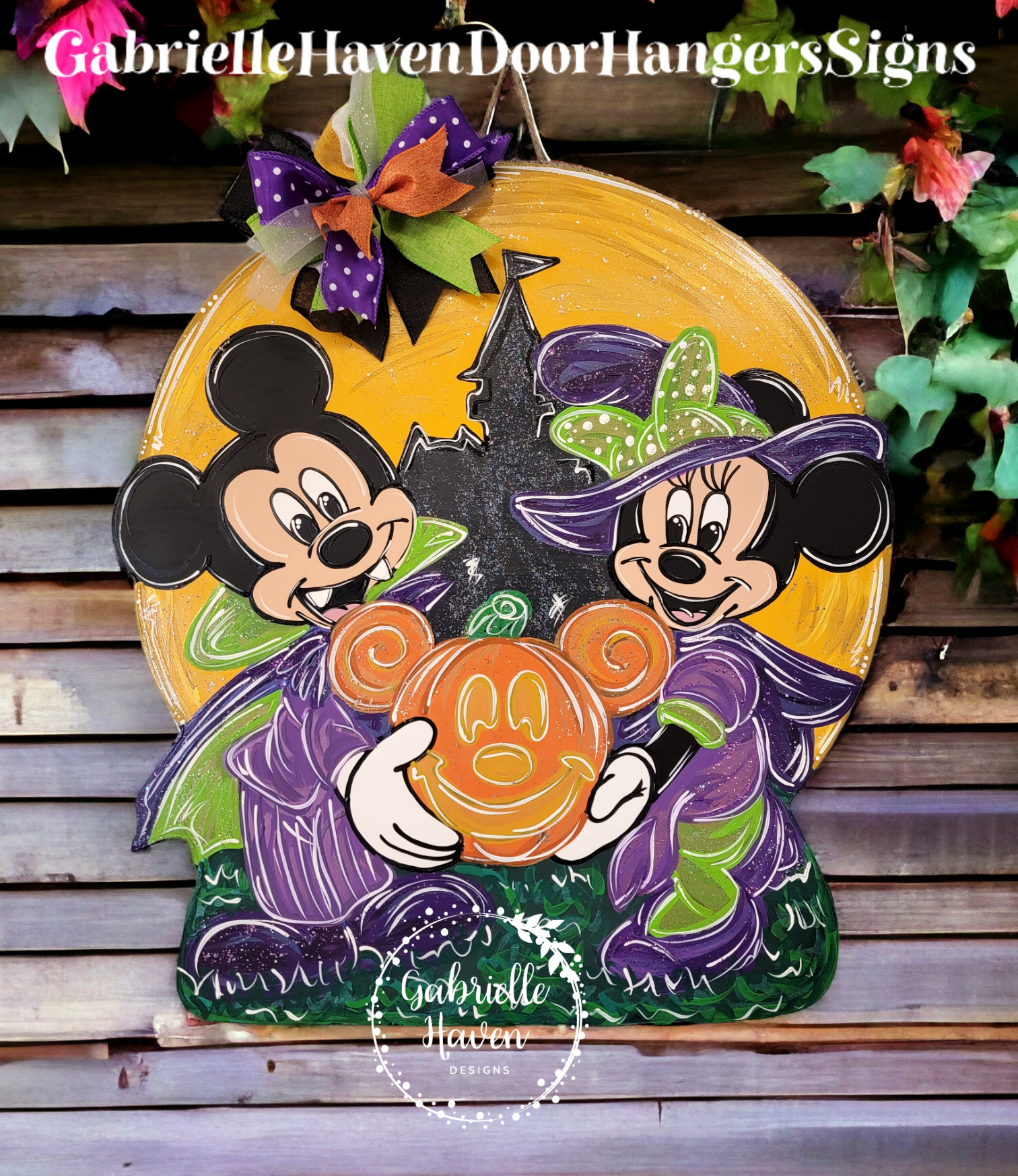 Mickey Minnie Halloween Full Moon, 22" height