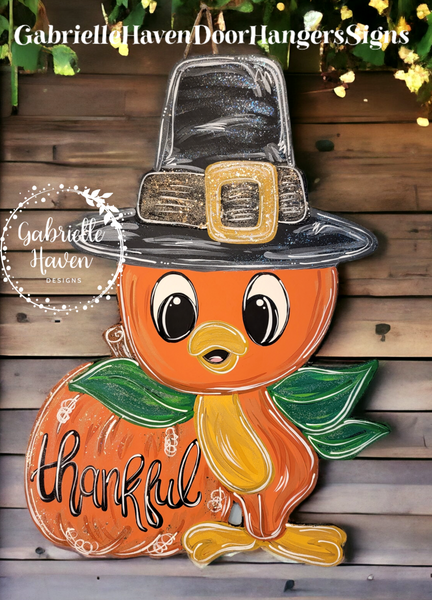 Orange Bird Thanksgiving Pilgrim