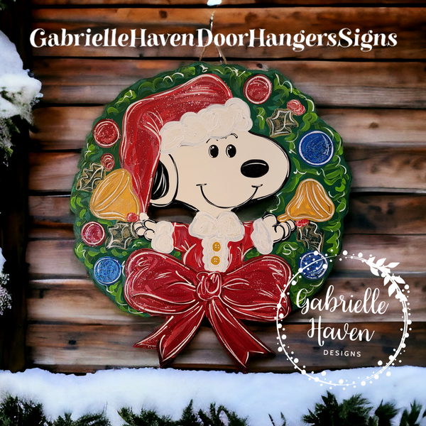 Snoopy Jingle Bells Wreath