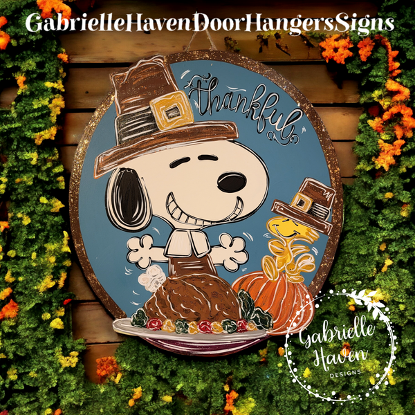 Thankful Thanksgiving Snoopy & Woodstock