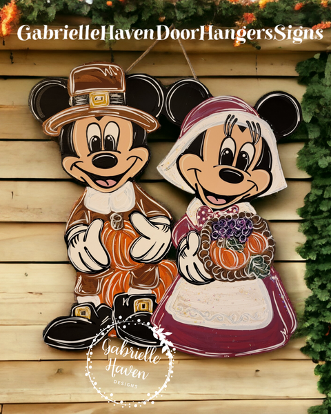 Thanksgiving Pilgrim Mickey and Minnie