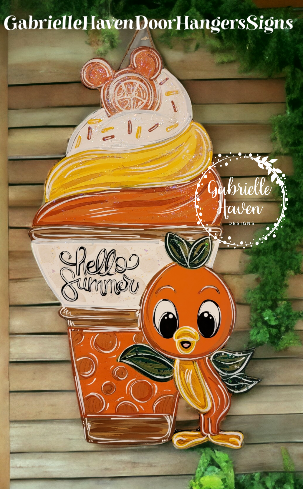 Orange Bird Creamsicle Ice Cream Cone