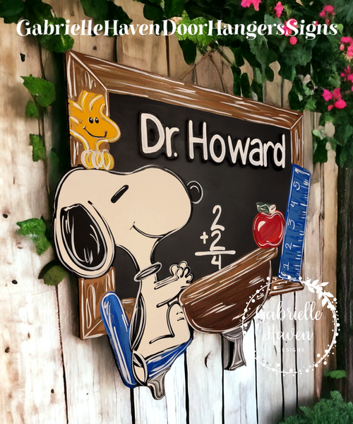 Snoopy Teacher Classroom Sign, Office Sign