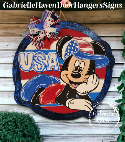 Patriotic Stripes USA Mickey Ball Cap, 3D USA