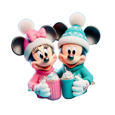 Winter Hot Cocoa Mickey and Minnie, 22" height