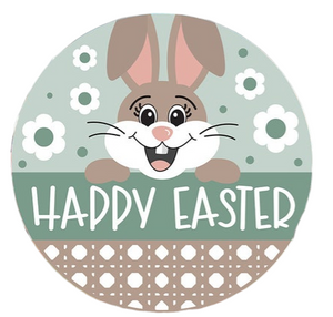 Happy Easter Bunny Round Sign