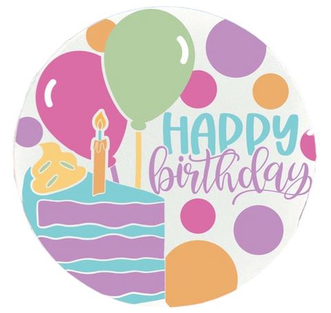 Round Happy Birthday Sign, 22"