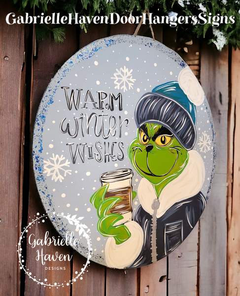 Grinch Warm Winter Wishes, 22"