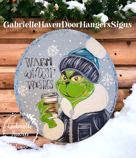 Grinch Warm Winter Wishes, 22"