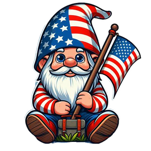 Patriotic Gnome with Flag