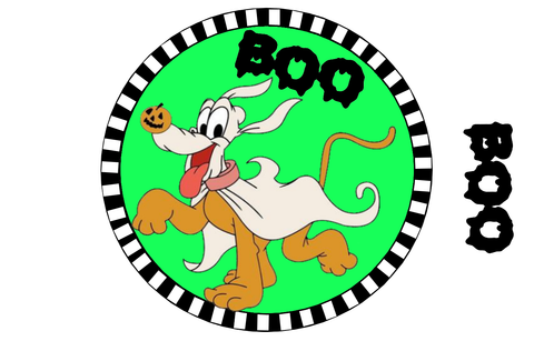 Pluto Halloween as Zero from Nightmare Before Christmas, 3D BOO