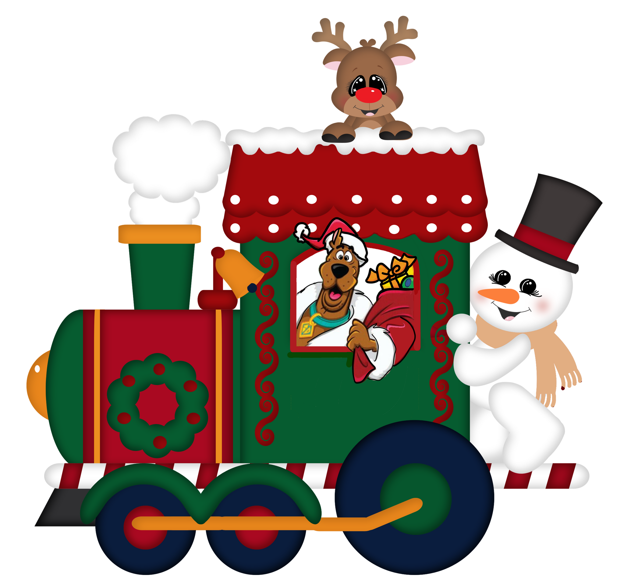 Scooby Santa Christmas Train with Snowman & Rudolph