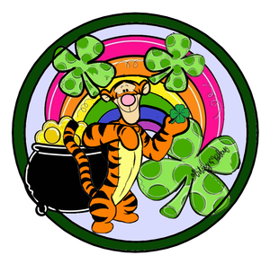 Tigger St Patrick Pot of Gold & Rainbow