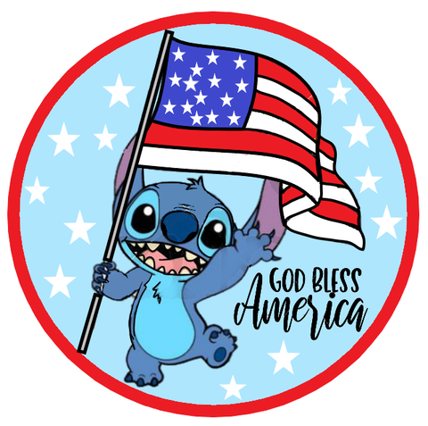 Stitch American Flag, God Bless America