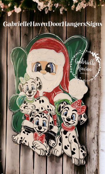 Dalmatians Visiting Santa