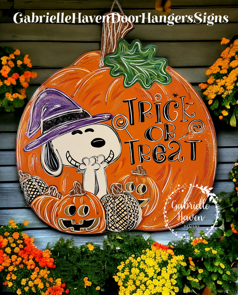 Halloween Snoopy Pumpkin, 23" wide