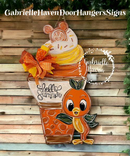 Orange Bird Creamsicle Ice Cream Cone