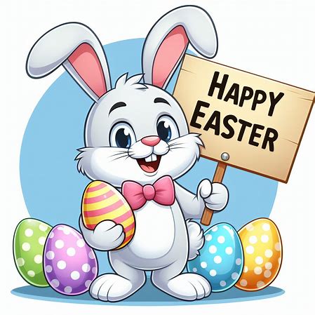 Easter Bunny with Happy Easter Sign, 22"