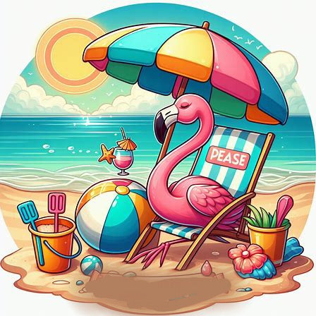 Beach Flamingo, 22"