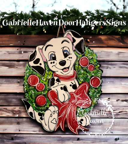 Dalmatians Christmas Wreath, 23"