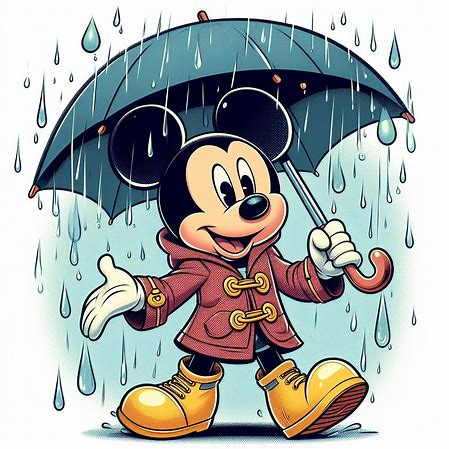 Spring Rain Umbrella Mickey 22"