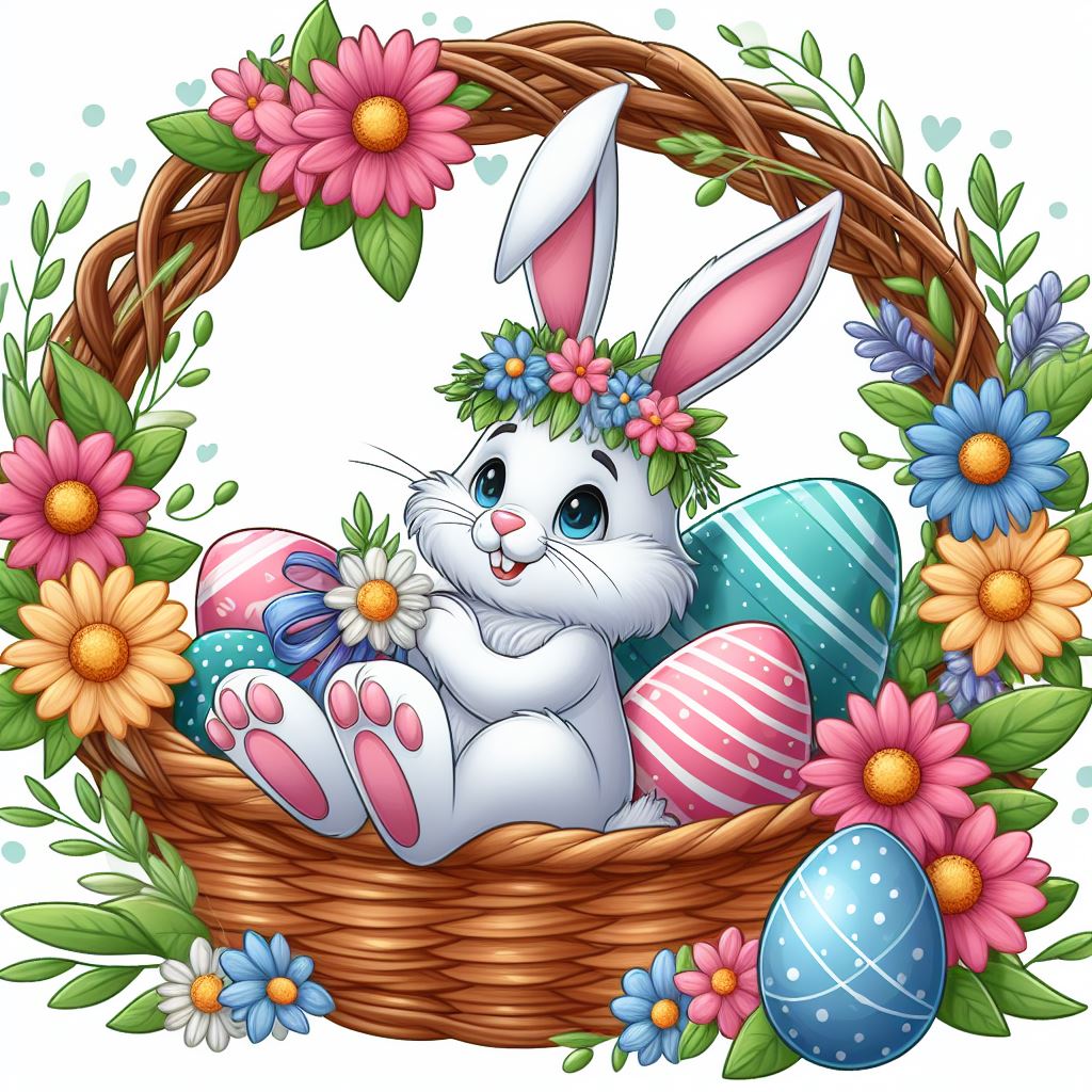 Easter Spring Bunny Wreath, 22"