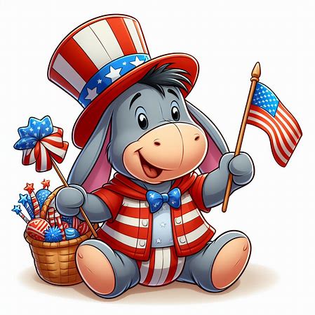 Eeyore Patriotic Flags 22"