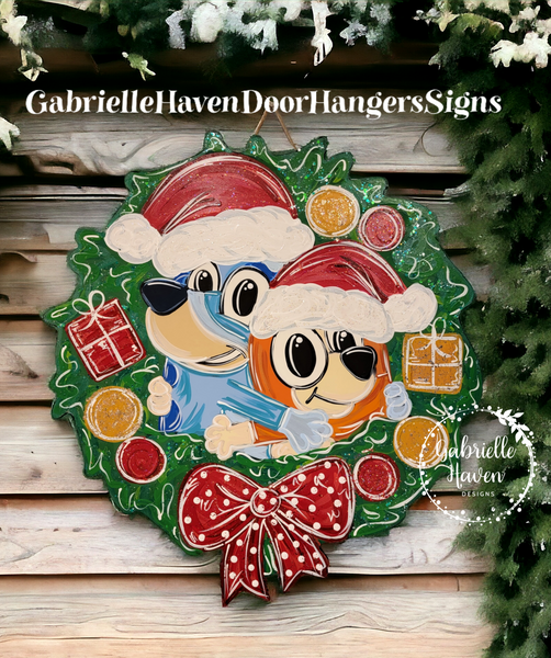 Bluey & Bingo Christmas Wreath