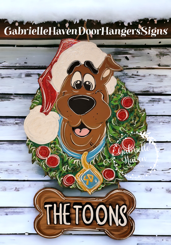 3D Personalized Christmas Scooby Wreath