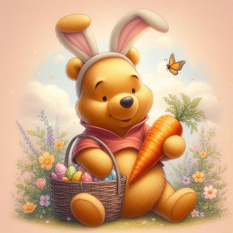 Easter Bunny with Carrot Pooh Bear 22"