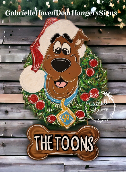 3D Personalized Christmas Scooby Wreath