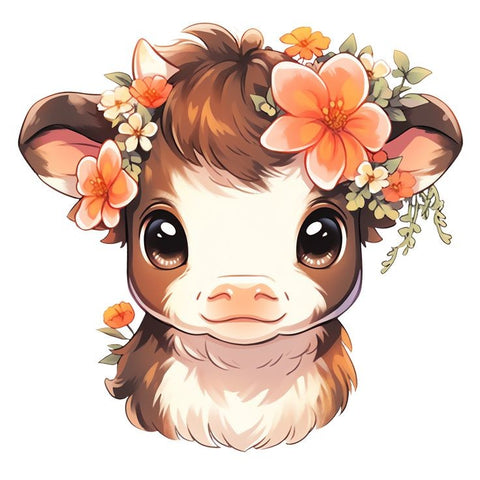 Cow with Flowers