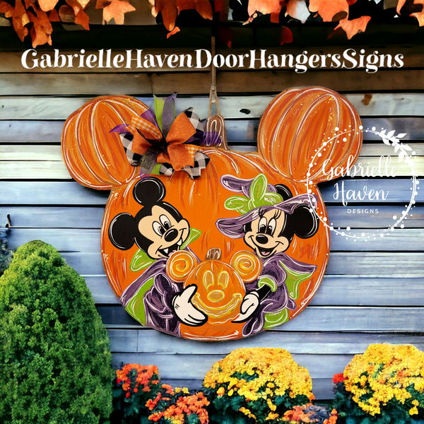 Mickey & Minnie Halloween Pumpkin