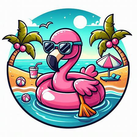 Beach Relaxing Flamingo, 22"