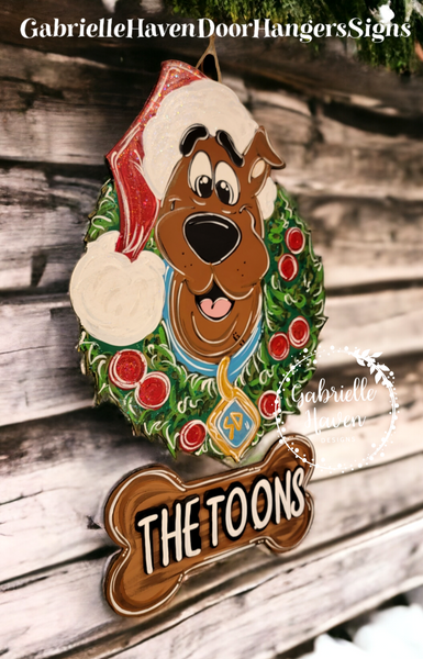 3D Personalized Christmas Scooby Wreath