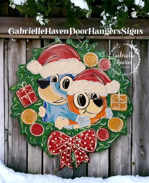 Bluey & Bingo Christmas Wreath