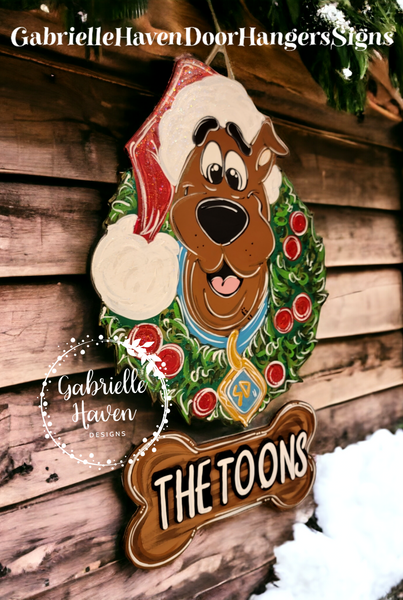 3D Personalized Christmas Scooby Wreath