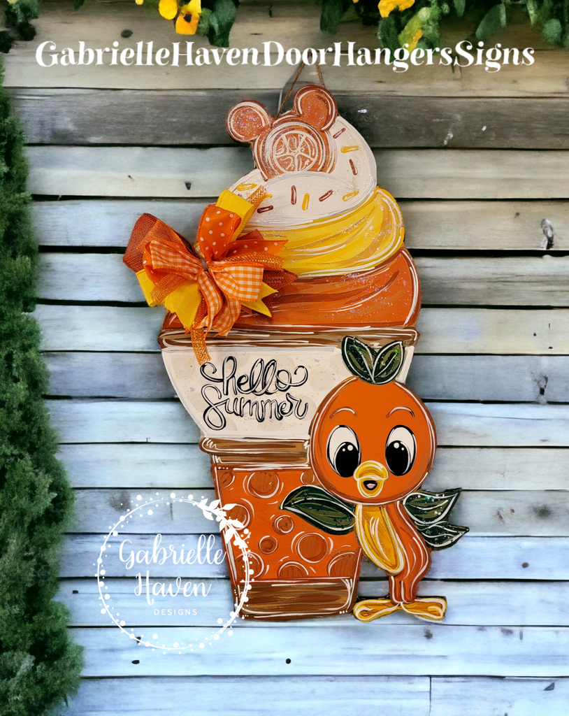 Orange Bird, Orange Bird Fall Autumn, Orange Bird Door Sign, Orange Bird  painting, Orange Bird wood sign, Orange Bird door hanger, Orange Bird Fall,  Orange you glad it's fall, Orange Bird Figment