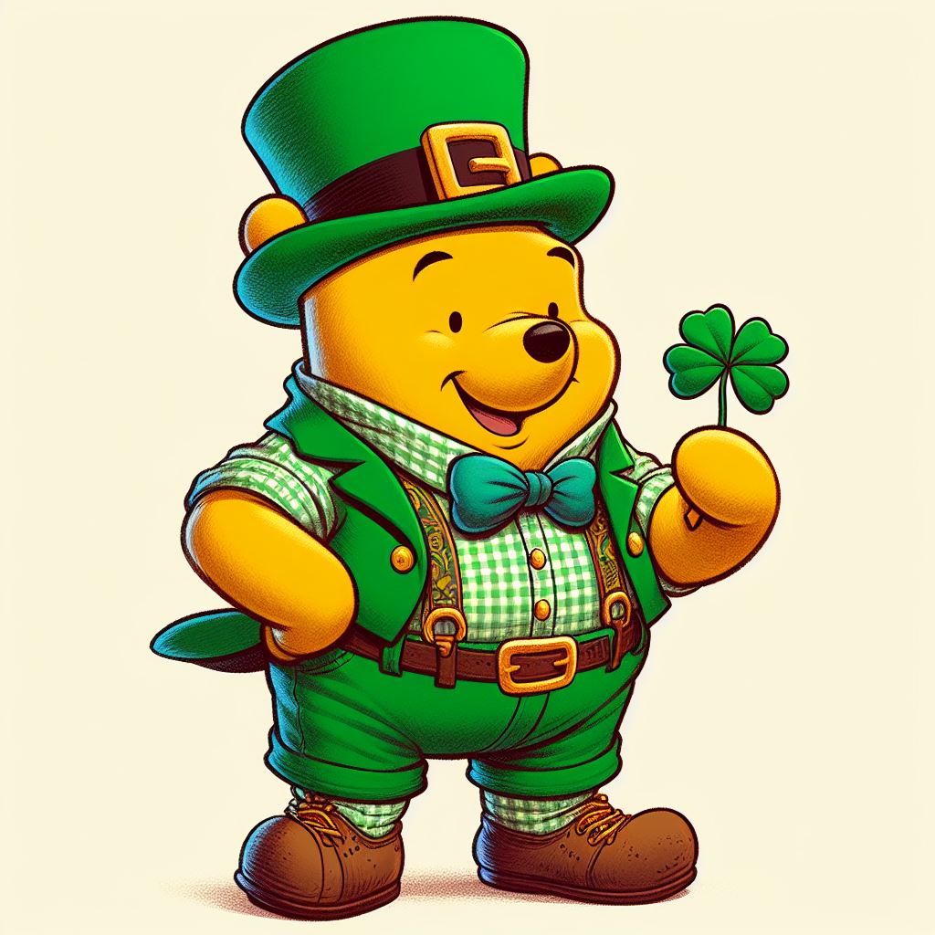 Leprechaun Pooh Bear 22"