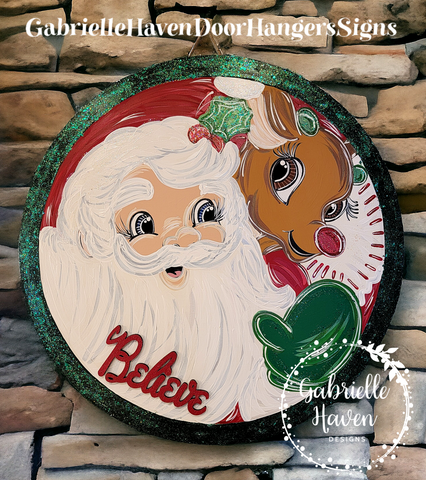 3D Believe - Vintage Retro Santa and Reindeer